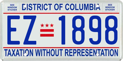 DC license plate EZ1898