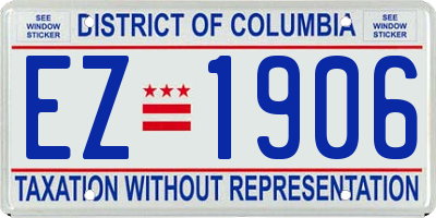 DC license plate EZ1906