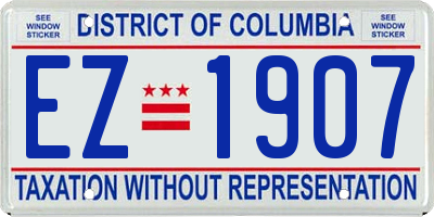 DC license plate EZ1907