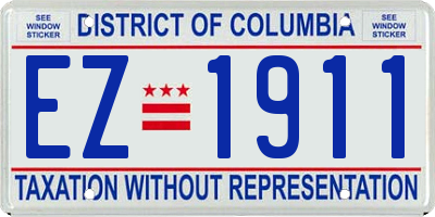 DC license plate EZ1911