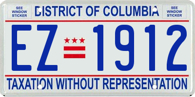 DC license plate EZ1912