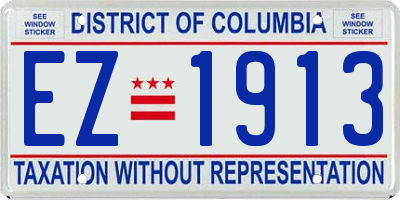 DC license plate EZ1913