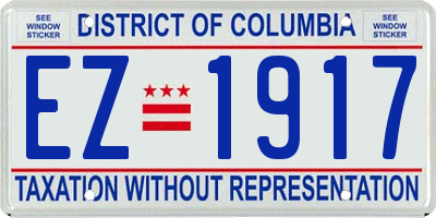 DC license plate EZ1917