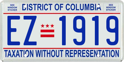 DC license plate EZ1919