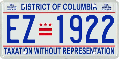 DC license plate EZ1922