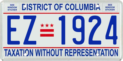 DC license plate EZ1924