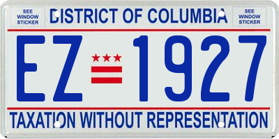 DC license plate EZ1927