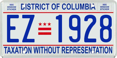 DC license plate EZ1928