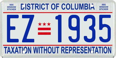 DC license plate EZ1935