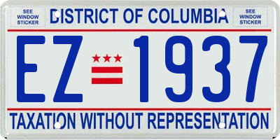 DC license plate EZ1937