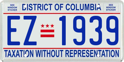 DC license plate EZ1939