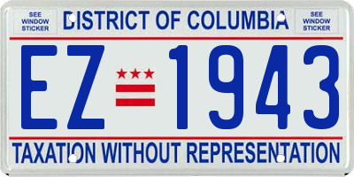 DC license plate EZ1943