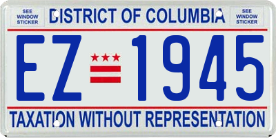 DC license plate EZ1945