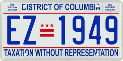 DC license plate EZ1949