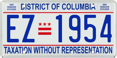 DC license plate EZ1954