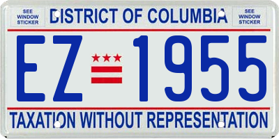 DC license plate EZ1955