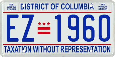 DC license plate EZ1960