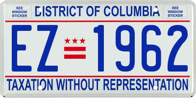 DC license plate EZ1962