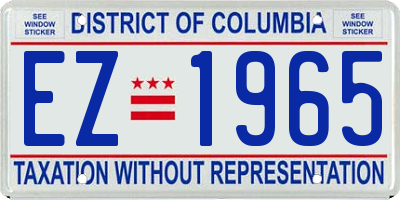 DC license plate EZ1965