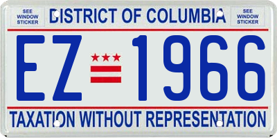 DC license plate EZ1966