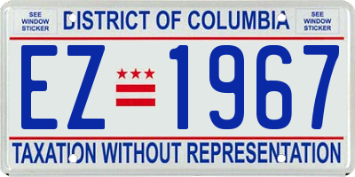 DC license plate EZ1967