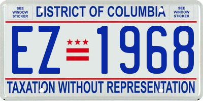 DC license plate EZ1968