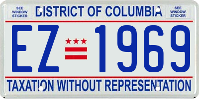 DC license plate EZ1969