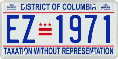 DC license plate EZ1971