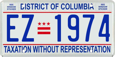 DC license plate EZ1974