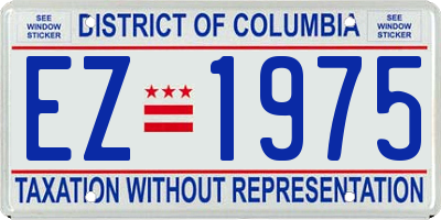 DC license plate EZ1975