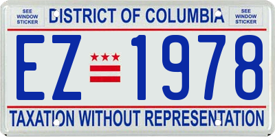 DC license plate EZ1978