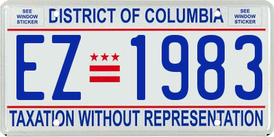 DC license plate EZ1983