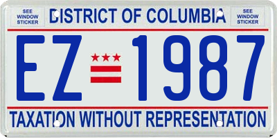 DC license plate EZ1987