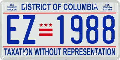 DC license plate EZ1988