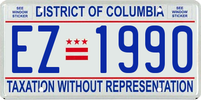 DC license plate EZ1990