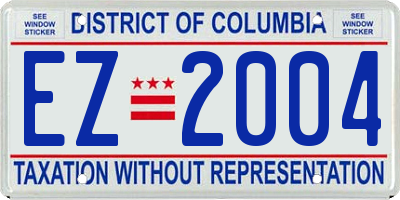 DC license plate EZ2004