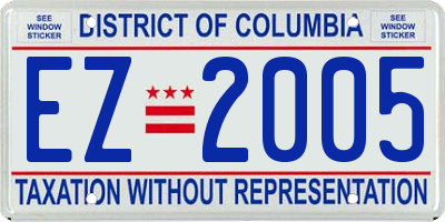 DC license plate EZ2005