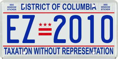 DC license plate EZ2010