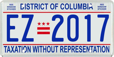 DC license plate EZ2017