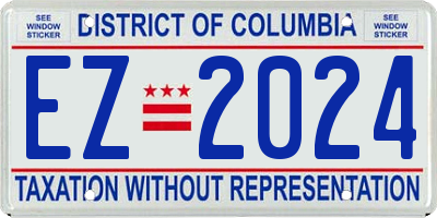 DC license plate EZ2024