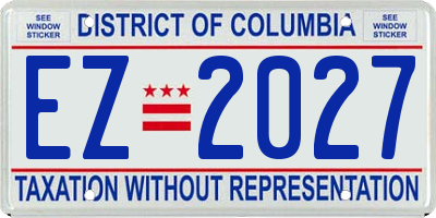 DC license plate EZ2027