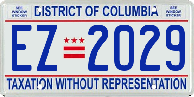 DC license plate EZ2029