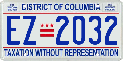 DC license plate EZ2032