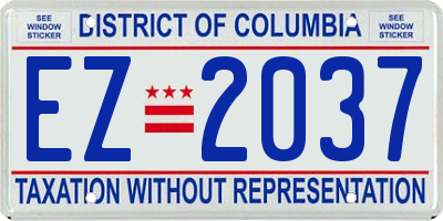 DC license plate EZ2037