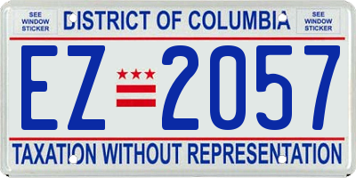 DC license plate EZ2057