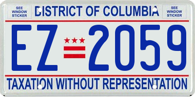 DC license plate EZ2059