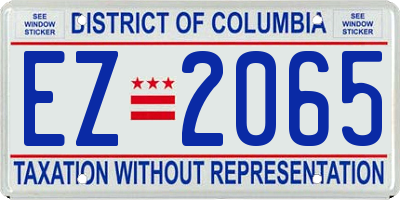 DC license plate EZ2065