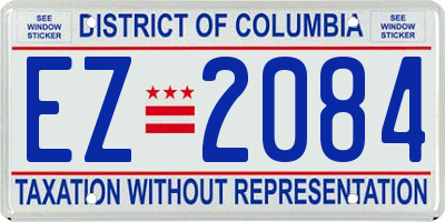 DC license plate EZ2084