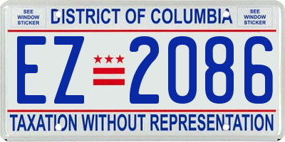 DC license plate EZ2086