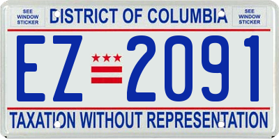 DC license plate EZ2091